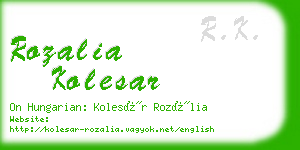 rozalia kolesar business card